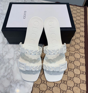 구찌 러버 체인 슬리퍼