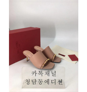 발렌티노 스컬프처 힐 슬라이드 샌들