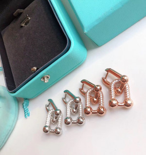 티파니앤코 링크 이어링 (컬러 화이트골드, 로즈골드)