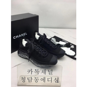 샤넬 믹스드파이버 스니커즈 에어솔 블랙
