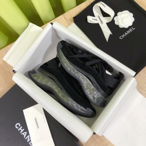 샤넬 믹스드파이버 스니커즈 에어솔 올블랙