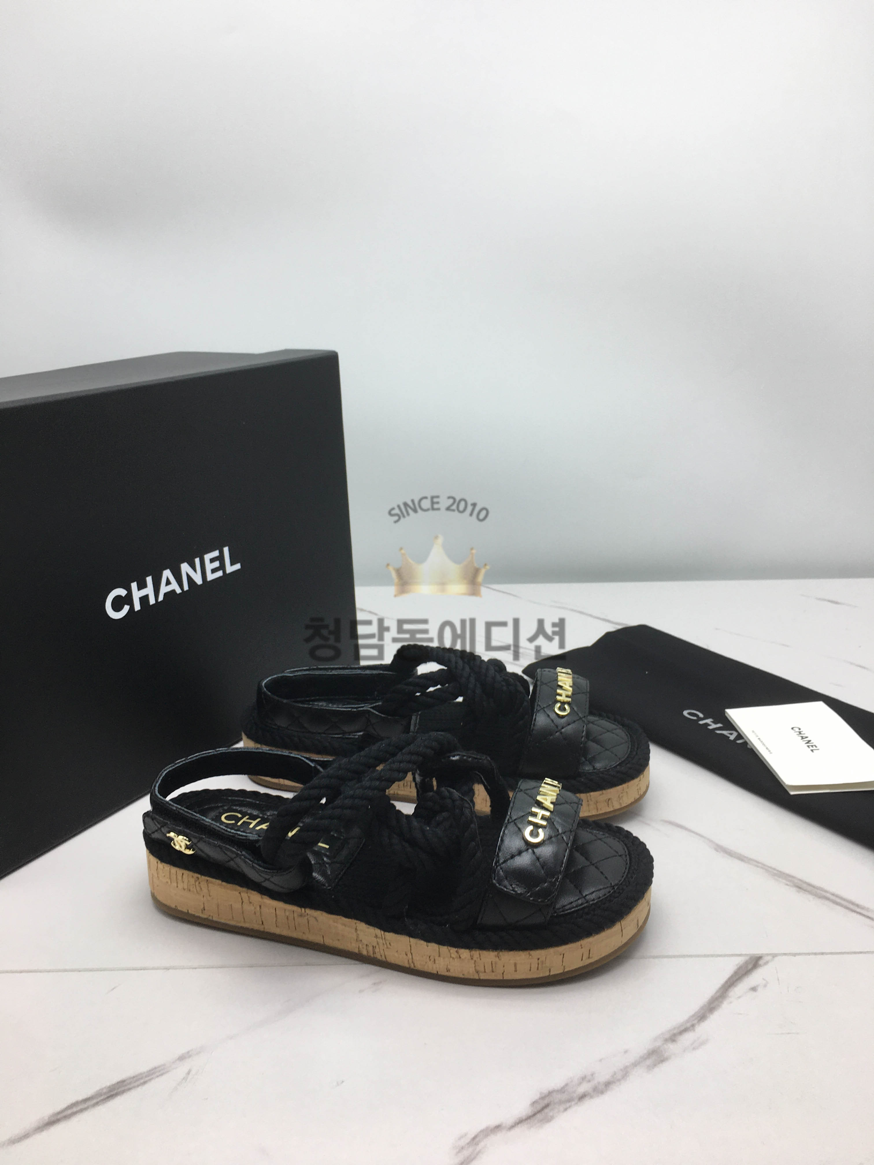 샤넬 루프 벨크로 샌들