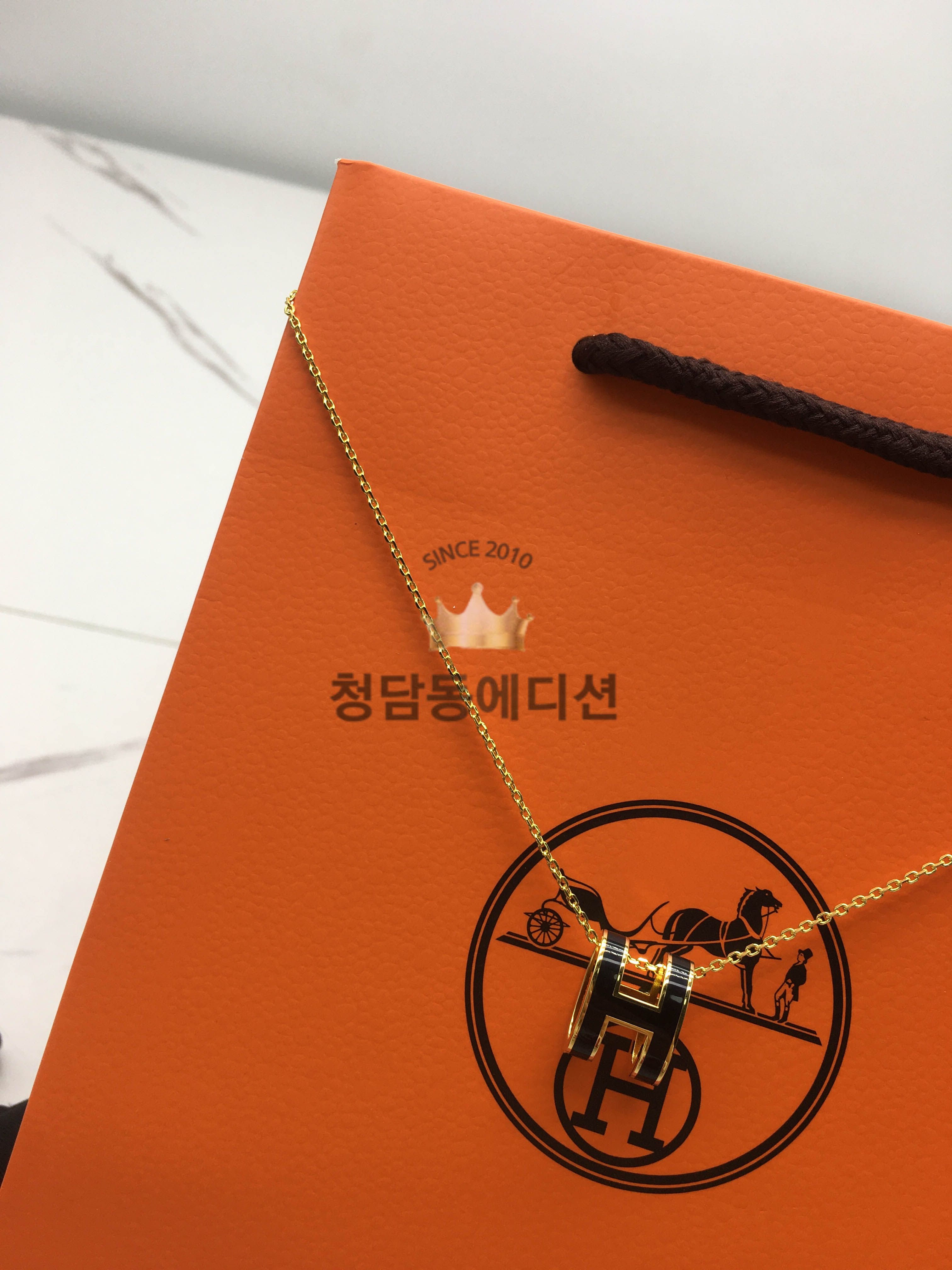 에르메스 팝아슈 목걸이 오리지널 사이즈 (컬러 로즈골드, 옐로우골드)