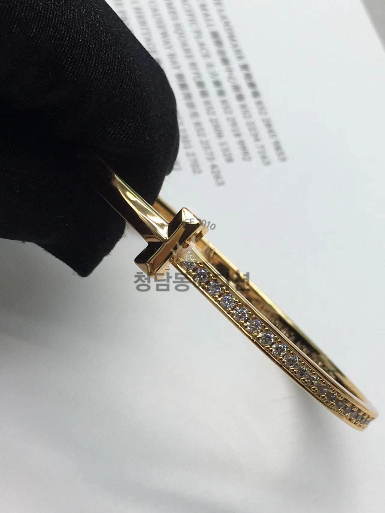 티파니 T팔찌 (컬러 화이트골드, 로즈골드)