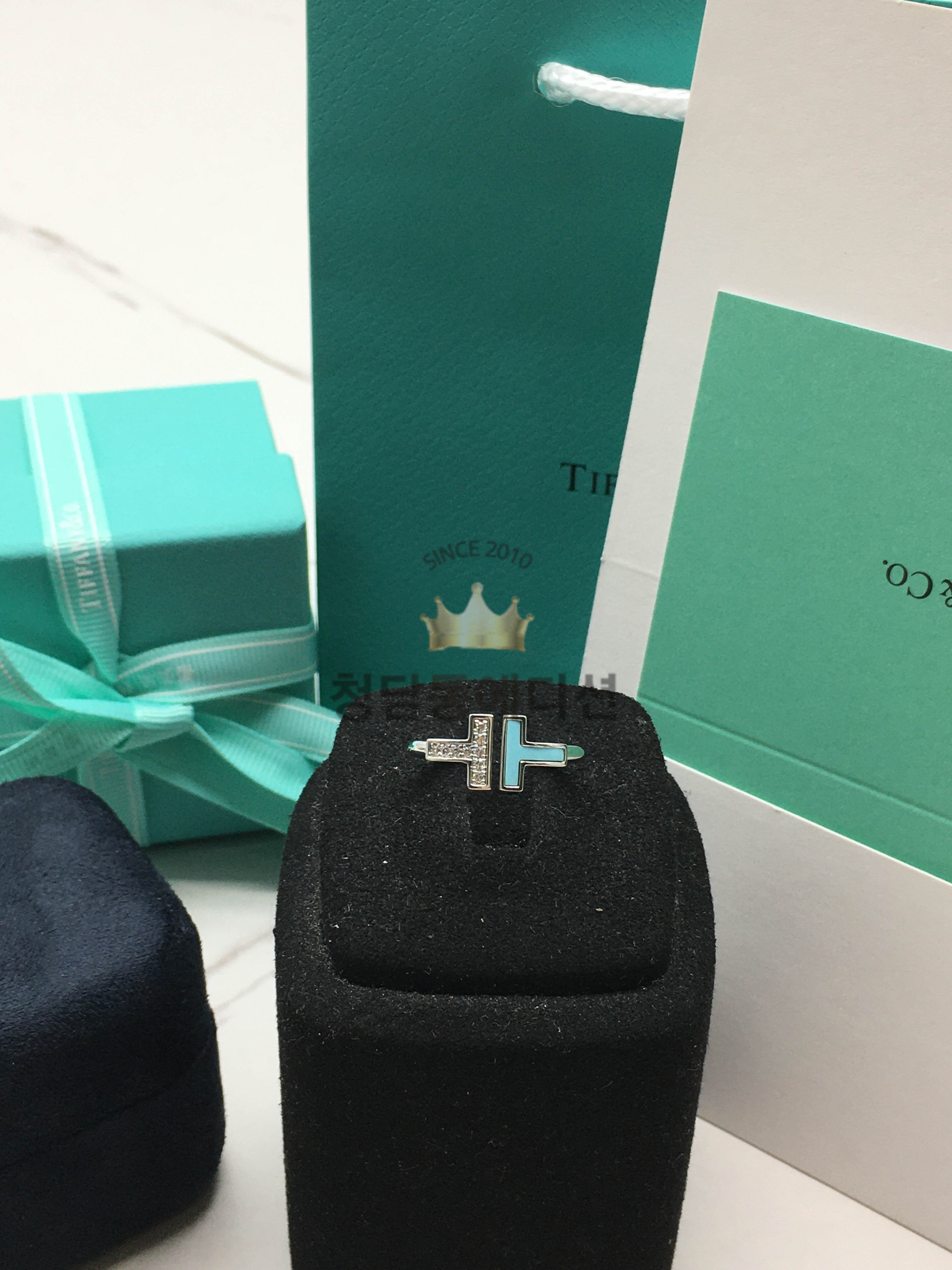 티파니앤코 반지 (컬러 화이트, 블루)