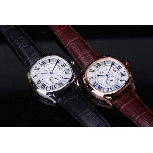 까르띠에 드라이브 드 워치 은장 (컬러 블랙, 버건디)