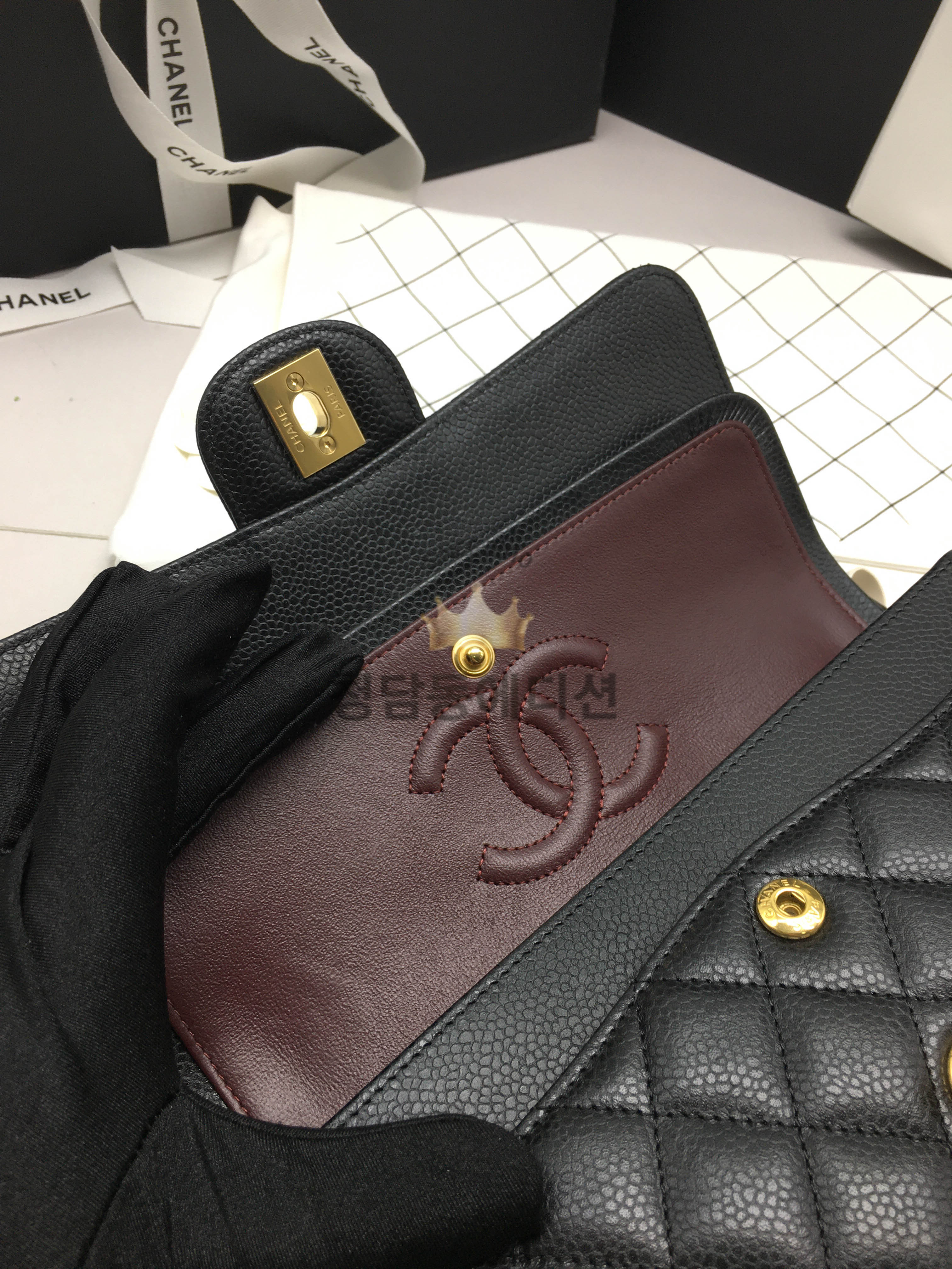 샤넬 클래식 캐비어 / 램스킨 플랩백 스몰 23cm 금장 (하이엔드급)