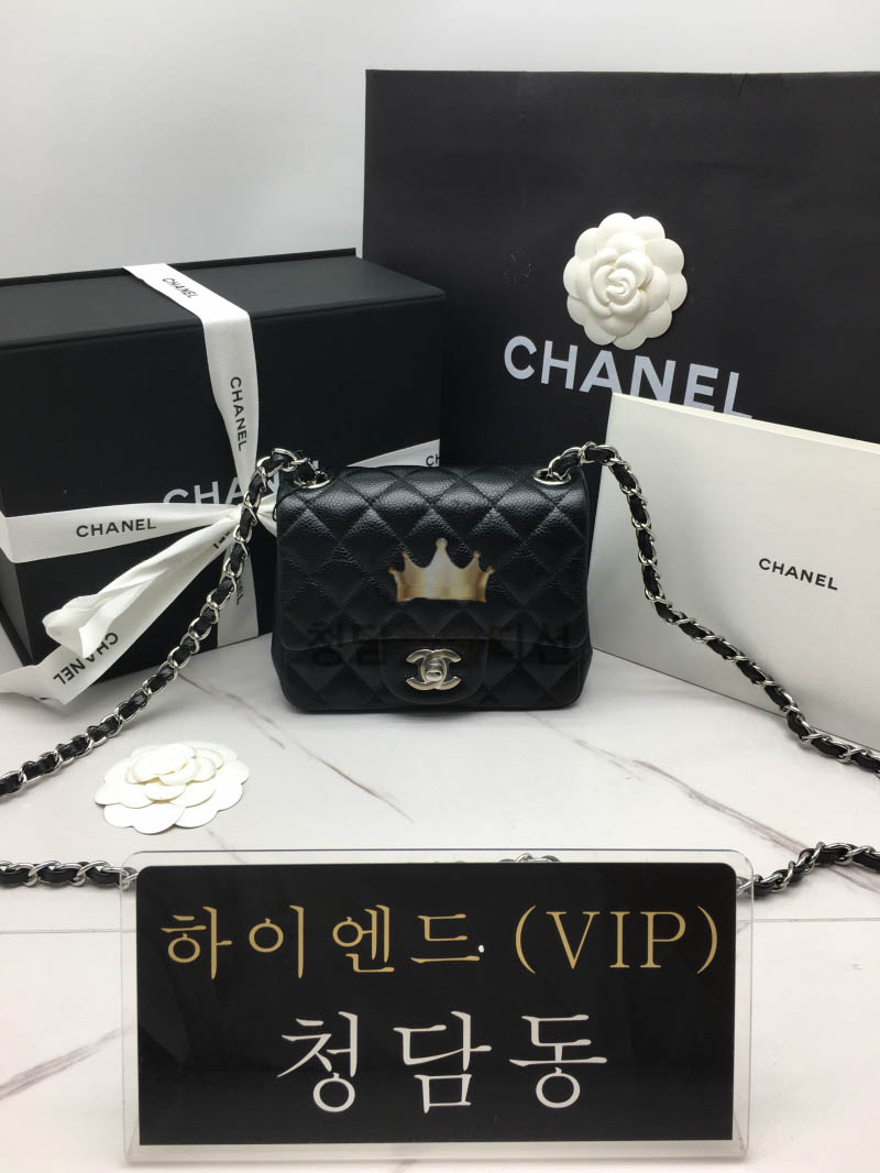 샤넬 클래식 캐비어 플랩백 미니 은장 (하이엔드급)