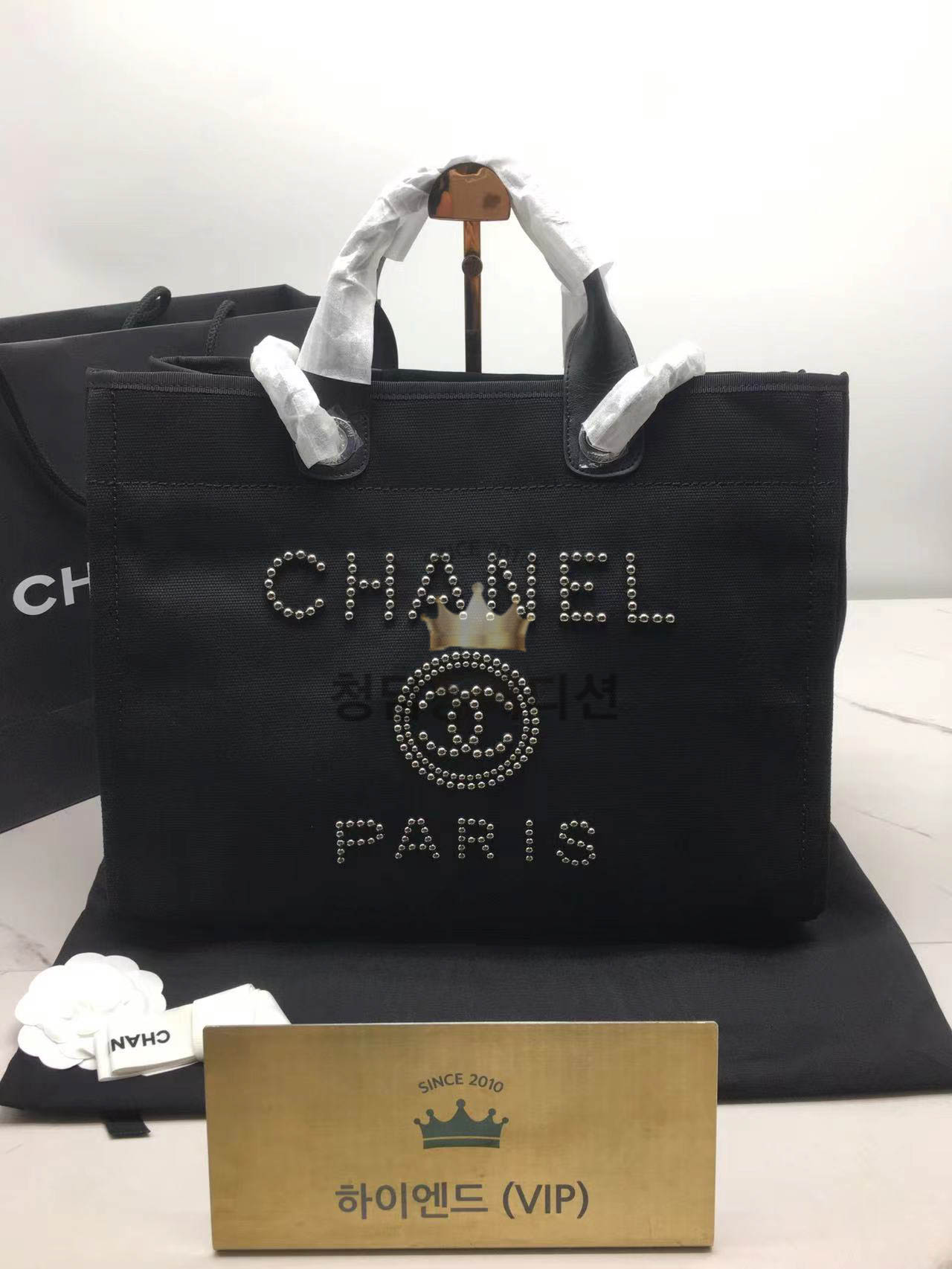 샤넬 도빌백 진주로고