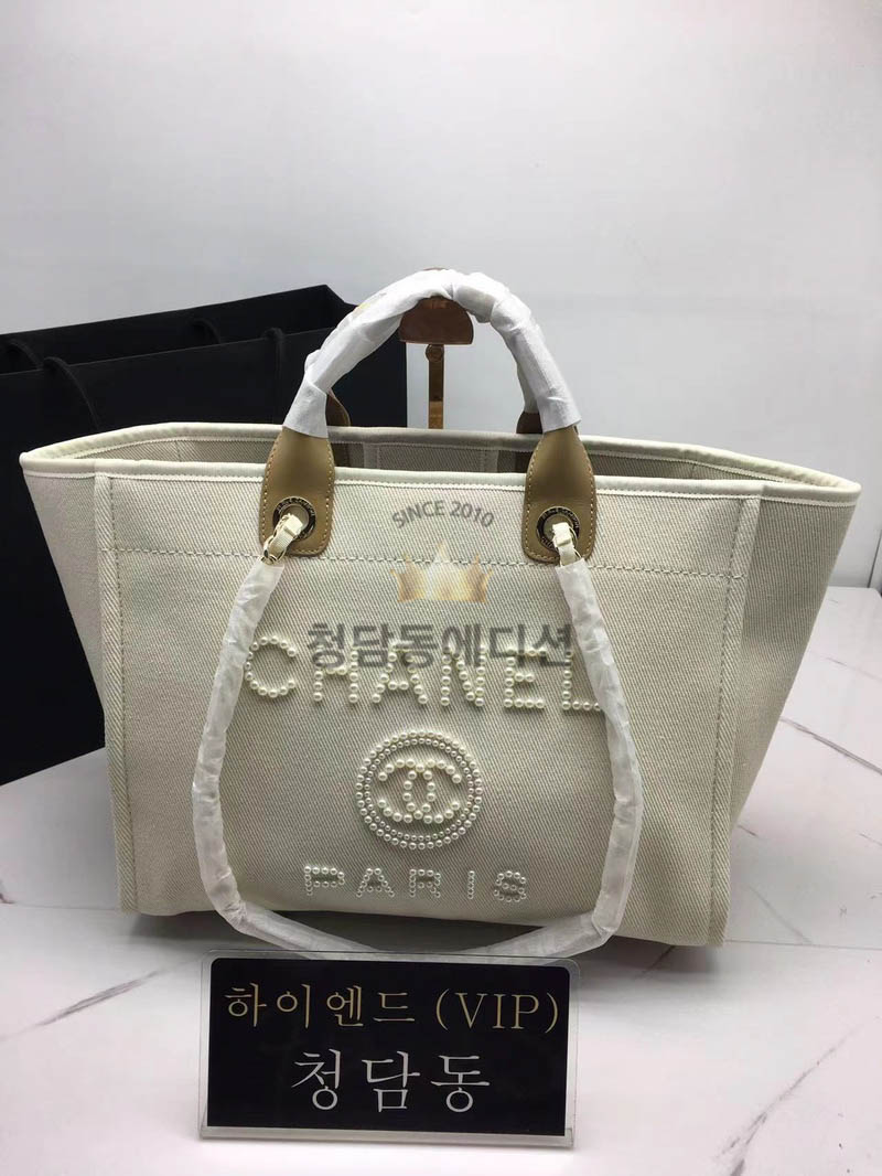 샤넬 도빌백 진주로고