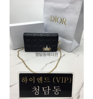 디올 까나쥬 램스킨 체인 지갑