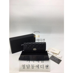 샤넬 보이 램스킨 장지갑 (은장, 금장)