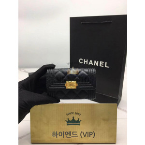 샤넬 보이 카드지갑 (금장) 20시즌