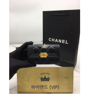 샤넬 보이 카드지갑 (금장) 20시즌