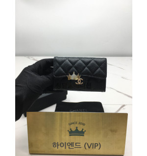 샤넬 클래식 캐비어 카드지갑 은장