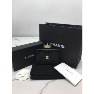 샤넬 클래식 캐비어 카드홀더 금장