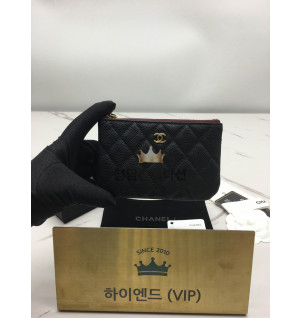 샤넬 클래식 캐비어스킨 미니 파우치