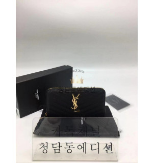 생로랑 모노그램 마틀라세 지퍼 장지갑 358094