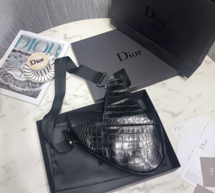 디올 크로커다일 새들백 스몰