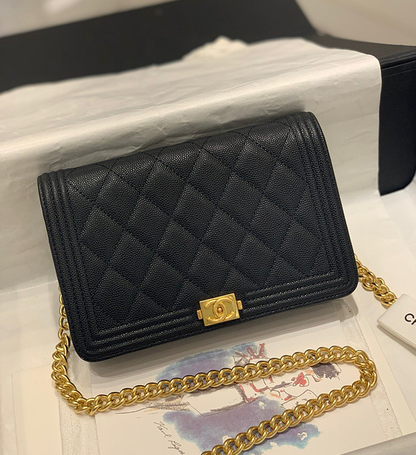 샤넬 보이 플랩 WOC 체인 월릿 금장