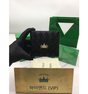 보테가베네타 인트레치아토 폴더형 반지갑 (컬러 다크초콜릿/내부 그린) 605721