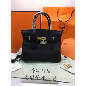 에르메스 버킨 반수공 (컬러 누아 금장)