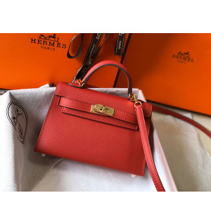 에르메스 미니 켈리 반수공 (가죽 앱송)