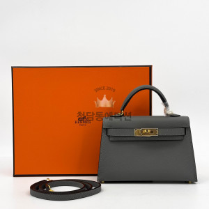 에르메스 미니 켈리 반수공 (가죽 앱송)