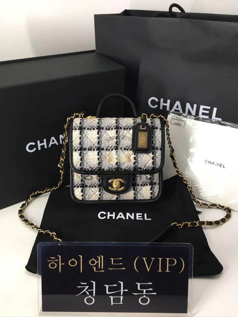 샤넬 22K 스몰 탑핸들 트위드 플랩백 (하이엔드급)