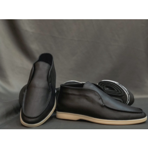 로로피아나 오픈 워크 레더 (남성용) (컬러 블랙)