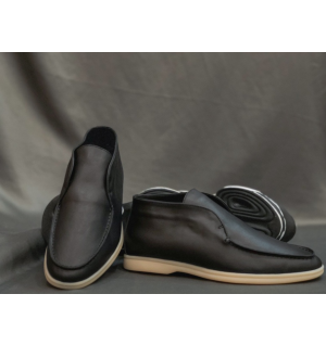 로로피아나 오픈 워크 레더 (남성용) (컬러 블랙)