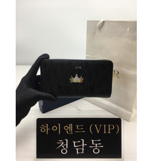 디올 CD 오블리크 갤럭시 지퍼 장지갑