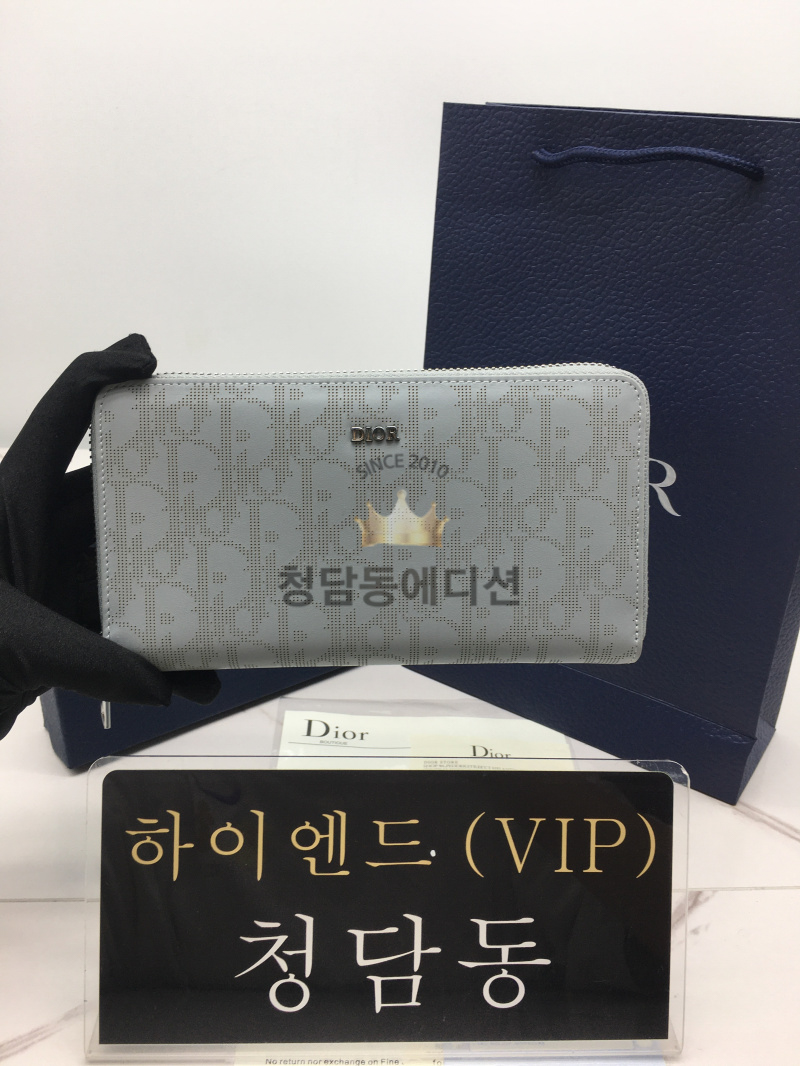 디올 CD 오블리크 갤럭시 지퍼 장지갑