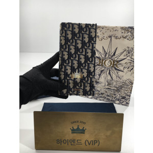 디올 CD 오블리크 로고 패턴 장지갑