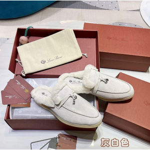 로로피아나 썸머워크 뮬 퍼 블로퍼 은장