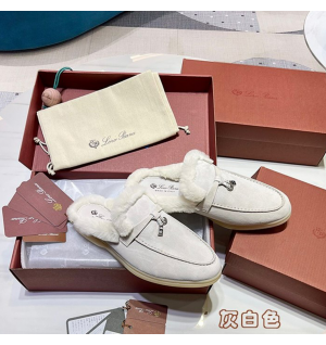 로로피아나 썸머워크 뮬 퍼 블로퍼 은장