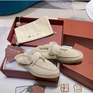 로로피아나 썸머워크 뮬 퍼 블로퍼 금장