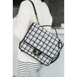 샤넬 22K 트위드 탑핸들 백팩