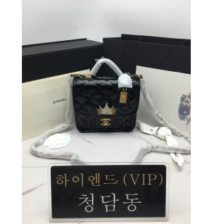 샤넬 22K 스몰 탑핸들 페이던트 플랩백