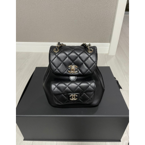 샤넬 듀마 백팩 스몰 램스킨 블랙 골드