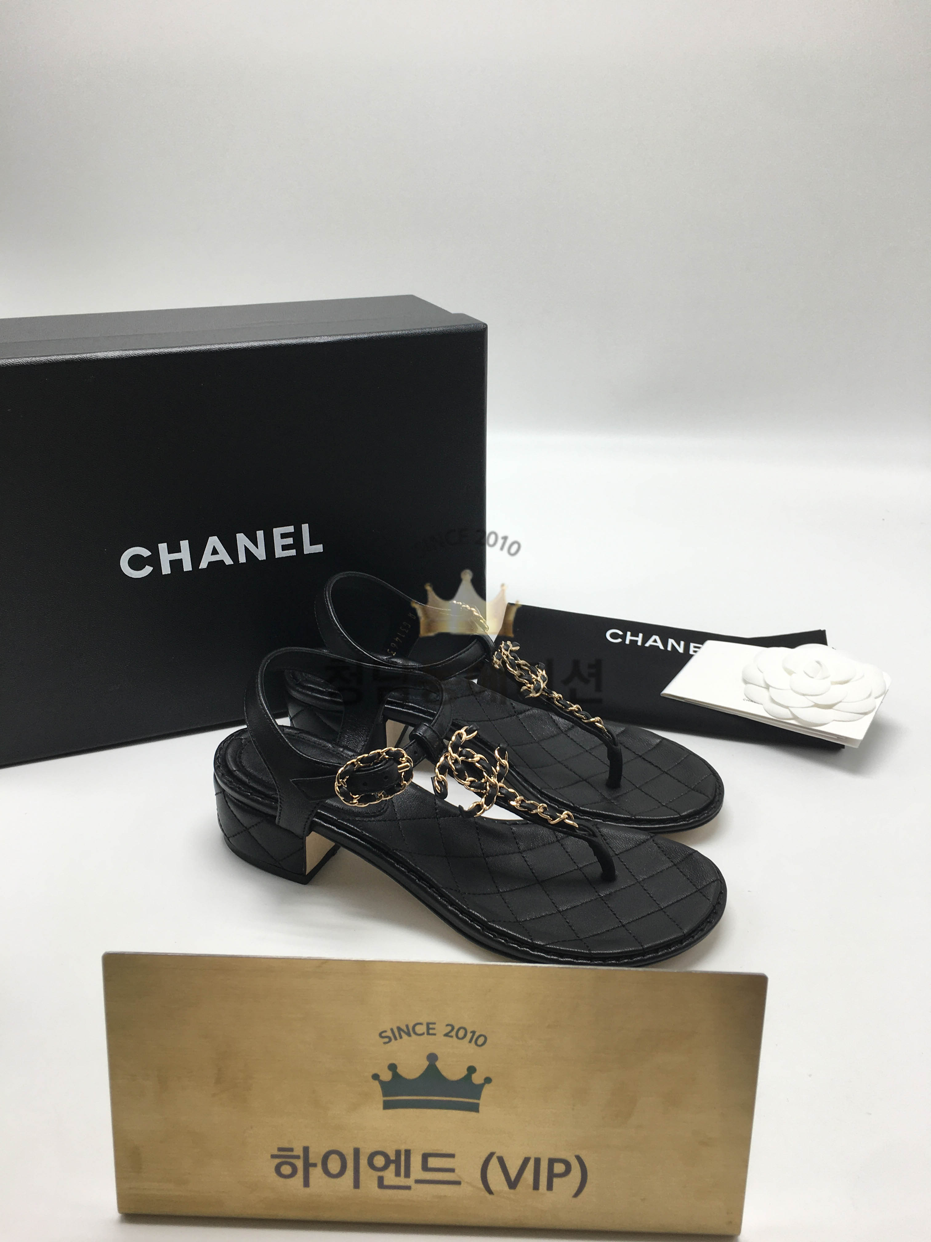 샤넬 19 cc로고 샌들
