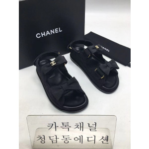 샤넬 리본 벨크로 샌들