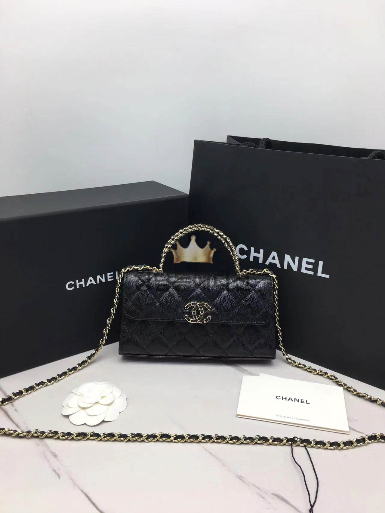 샤넬 23P CC로고 탑핸들 폰케이스 체인백 AP3238