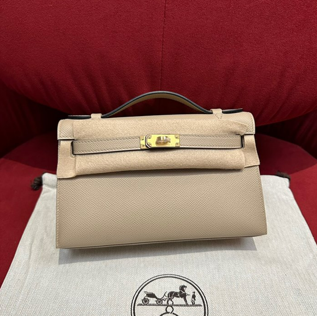 에르메스 미니 켈리 포쉐트 올수공 (가죽 앱송) (컬러 트렌치)