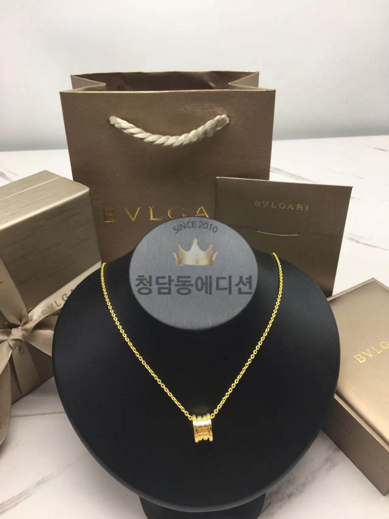 불가리 비제로원 목걸이 (컬러 옐로우골드, 로즈골드) (V-gold소재)