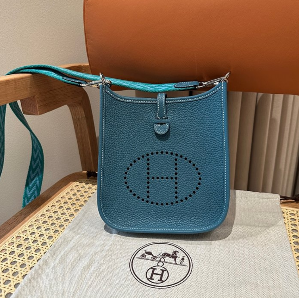 에르메스 에블린 미니 올수공 (컬러 블루진)