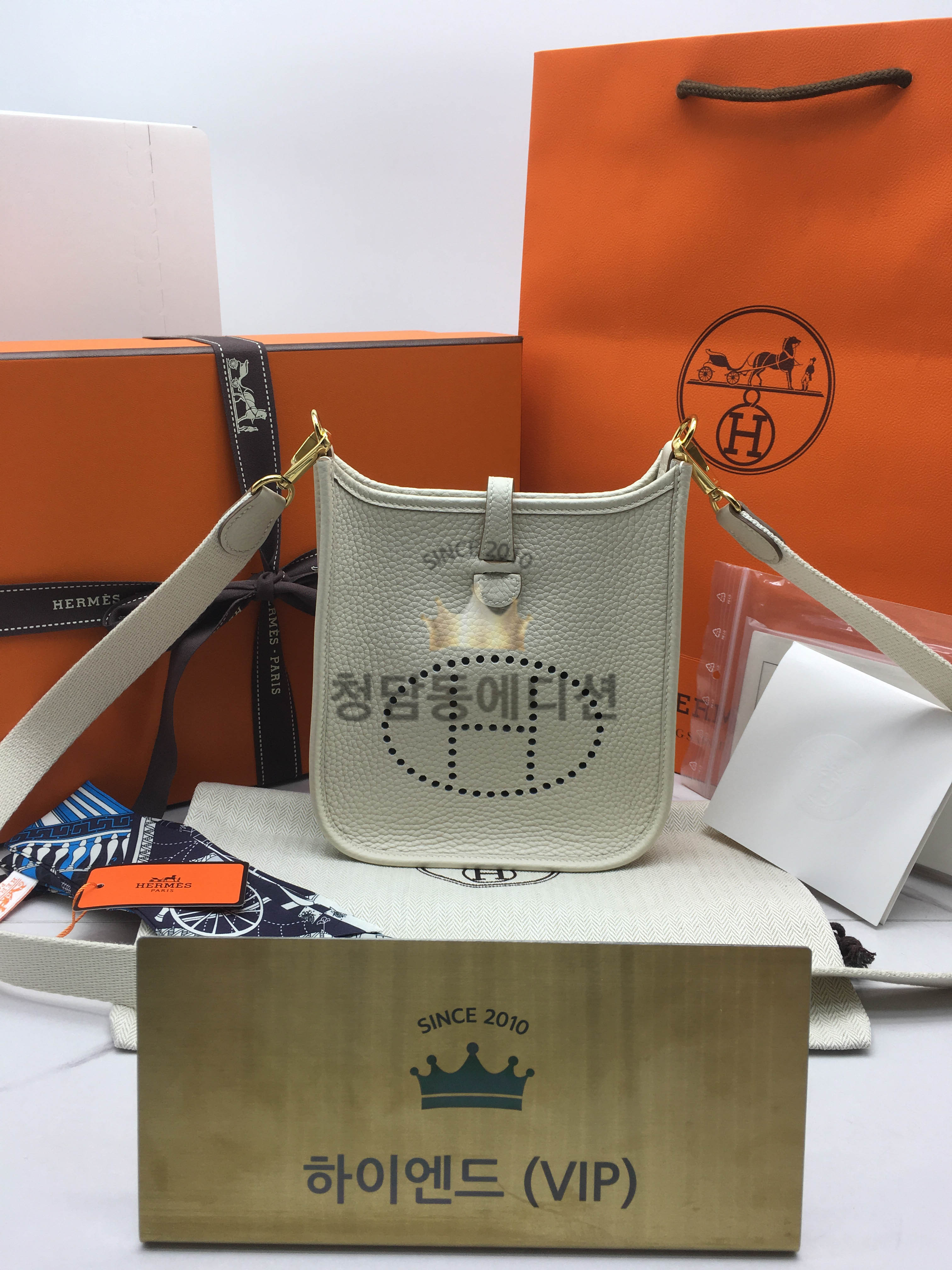 에르메스 에블린 미니 올수공 (컬러 끄레)