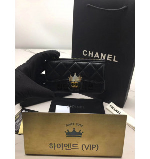 샤넬 클래식 램스킨 지퍼 코인 카드홀더