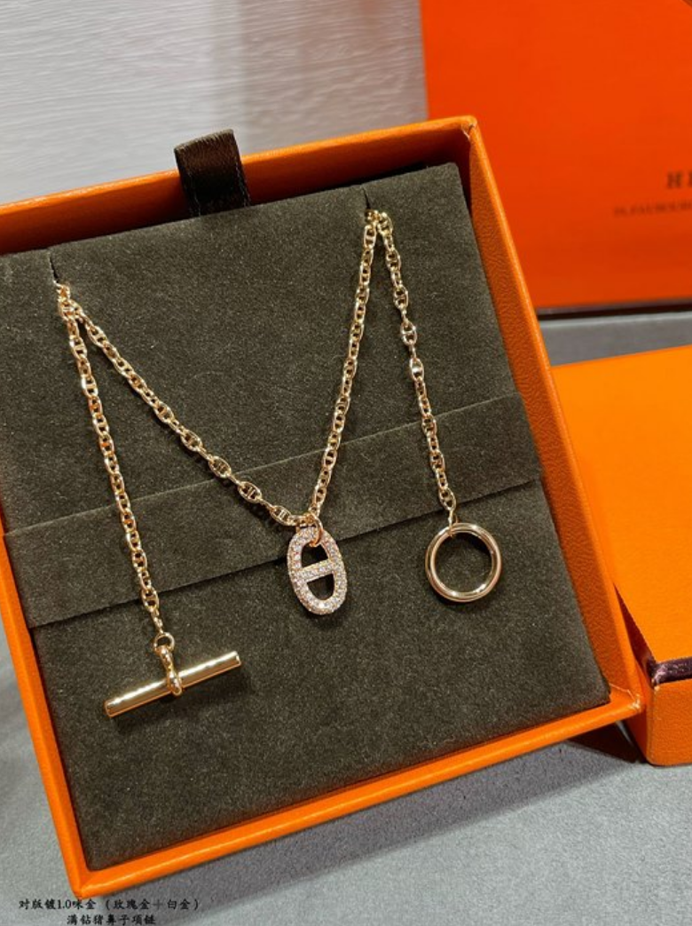 에르메스 hermes 샹달 목걸이 (컬러 골드, 화이트골드) (V-gold소재)