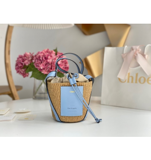 끌로에 라탄 우디 바스켓백